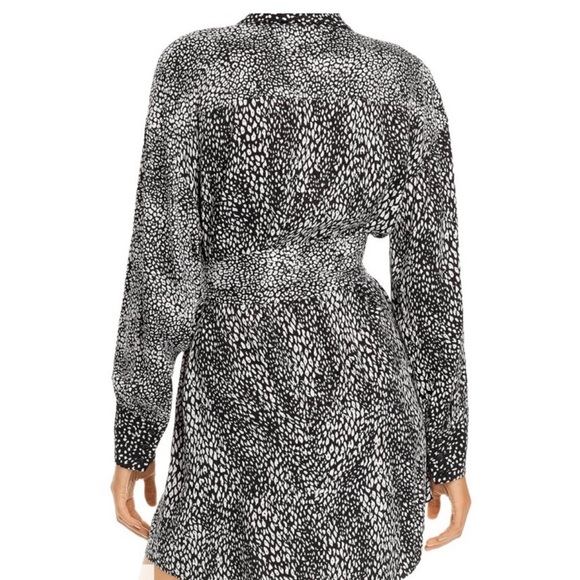 Alice + Olivia Jody Asymmetric Tie Waist Shirt Dress - Picture 2 of 14